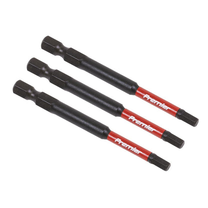 Sealey AK8262 Hex 4mm Impact Power Tool Bits 75mm - 3pc Sealey