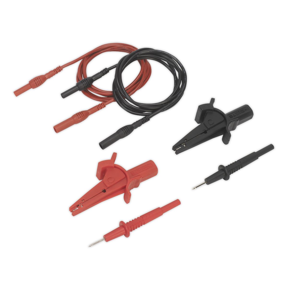 Sealey TATL Automotive Test Lead & Crocodile Clip Set 6pc Sealey