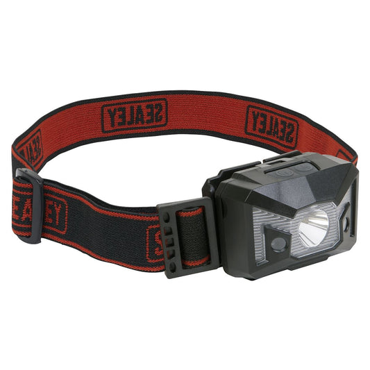 Sealey HT03LED Head Torch 3W SMD & 2 Red LED 3 x AAA Cell with Auto-Sensor Sealey