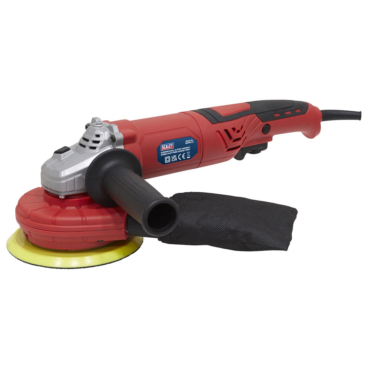 Sealey DAS151 Random Orbital Sander Variable Speed Dust-Free Ø150mm 750W/230V Sealey