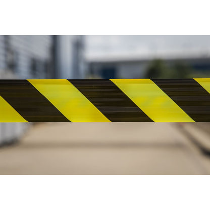 Sealey BTBY Hazard Warning Barrier Tape 80mm x 100m Black/Yellow Non-Adhesive Sealey