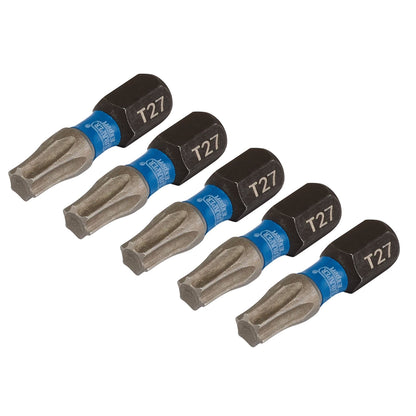 Draper 05495 Expert TX-STAR® Impact Screwdriver Bits T27 x 25mm 1/4" Hex Pack of 5 Draper