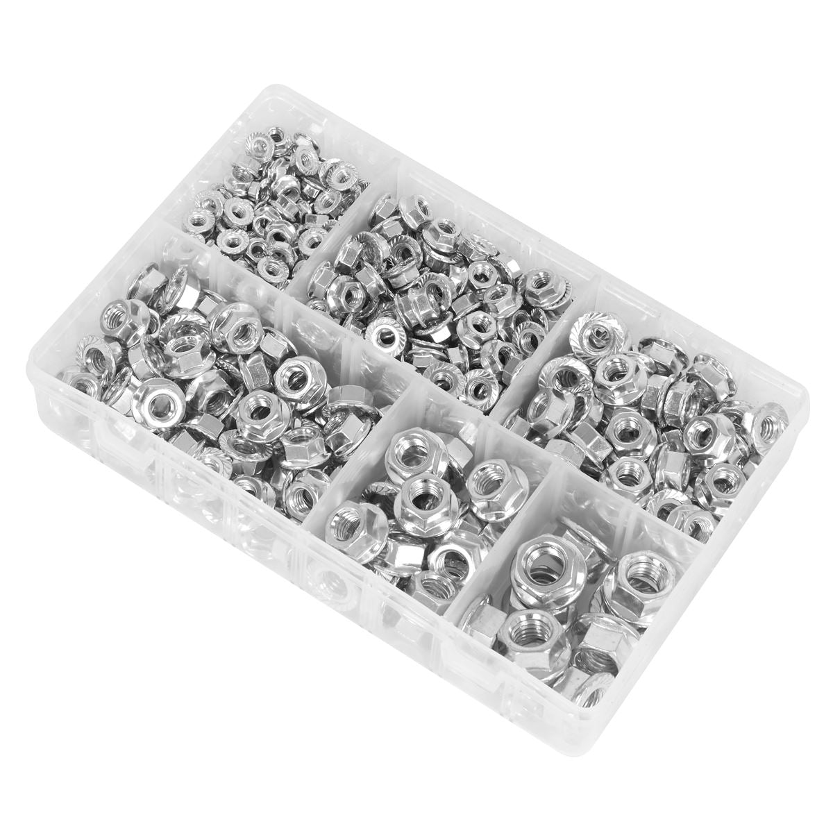 Sealey AB031FN Flange Nut Assortment 390pc M5-M12 Serrated Metric Sealey