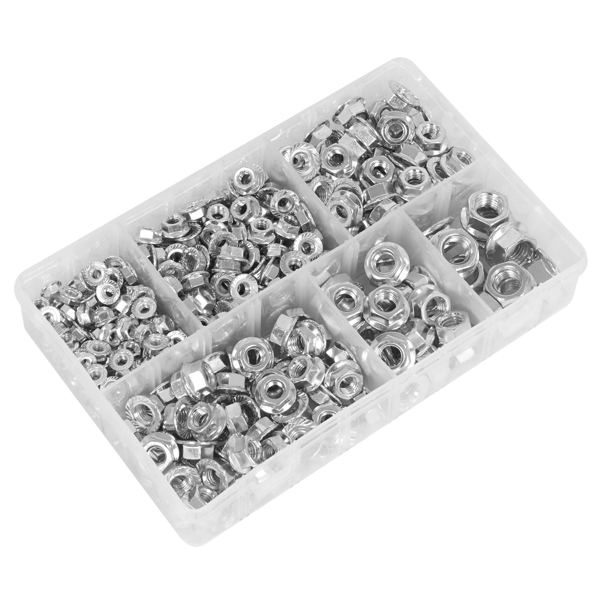 Sealey AB031FN Flange Nut Assortment 390pc M5-M12 Serrated Metric Sealey