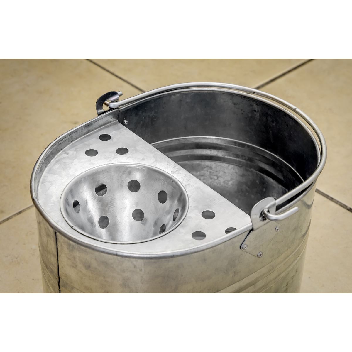 Sealey BM08 Mop Bucket 13L - Galvanized Sealey
