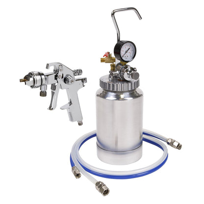 Sealey HVLP-79/P HVLP Pressure Pot System with Spray Gun & Hoses 1.7mm Set-Up Sealey