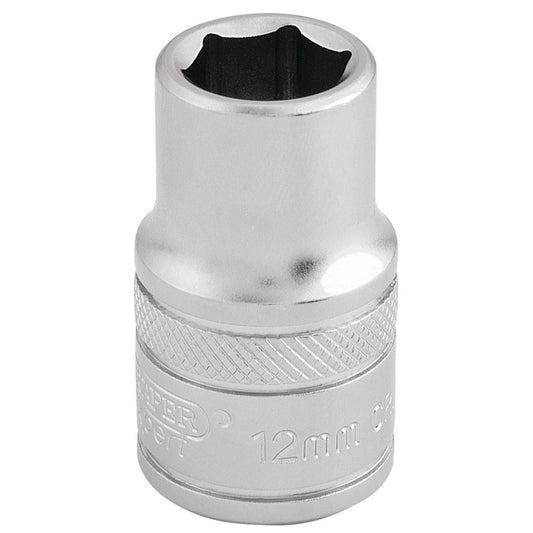 Draper 16601 6 Point Metric Socket 1/2" Sq. Dr. 12mm Draper