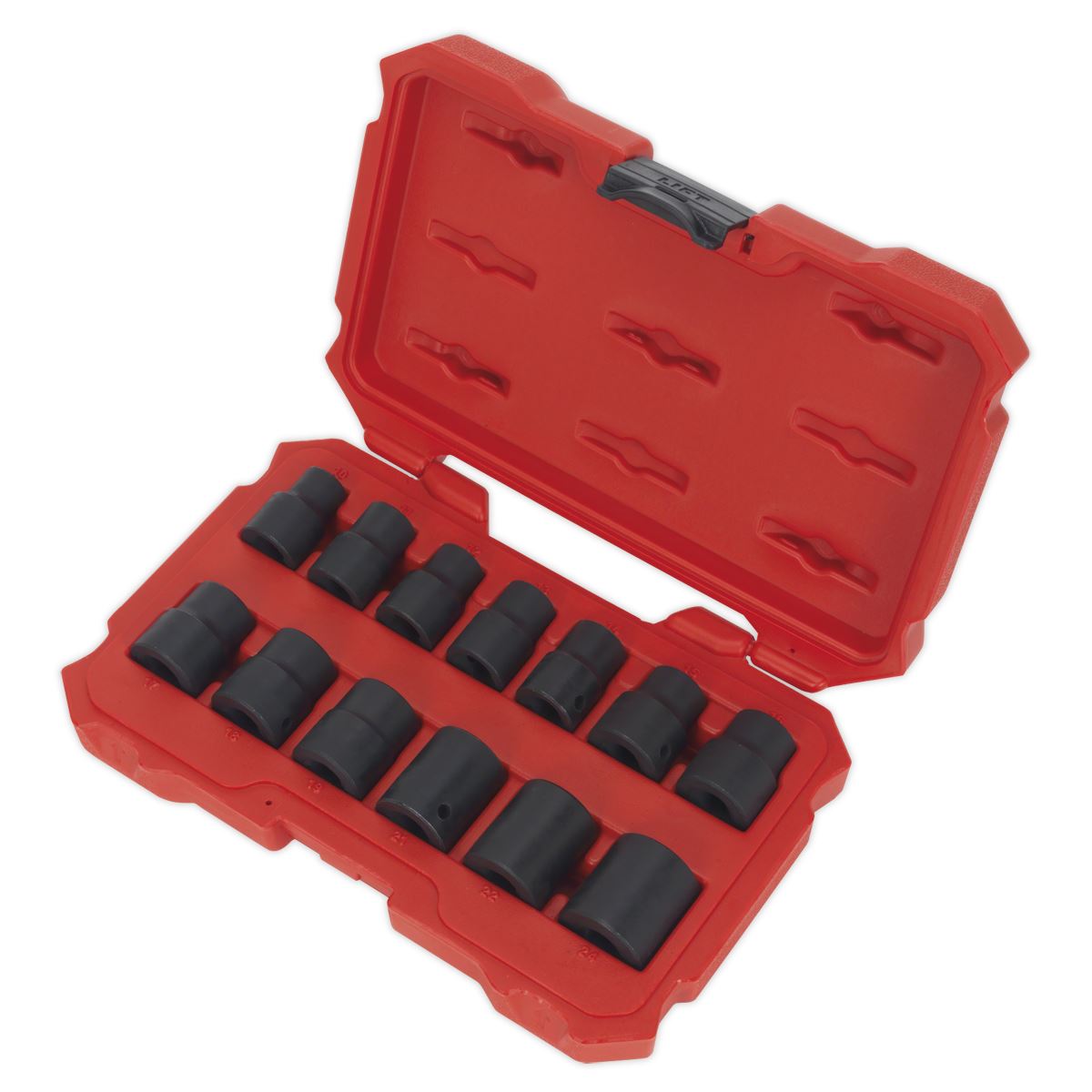 Sealey AK5616M Impact Socket Set 13pc 1/2"Sq Drive Lock-On™ 6pt Metric Sealey