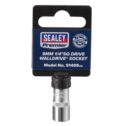 Sealey S1409 WallDrive® Socket 9mm 1/4"Sq Drive Sealey