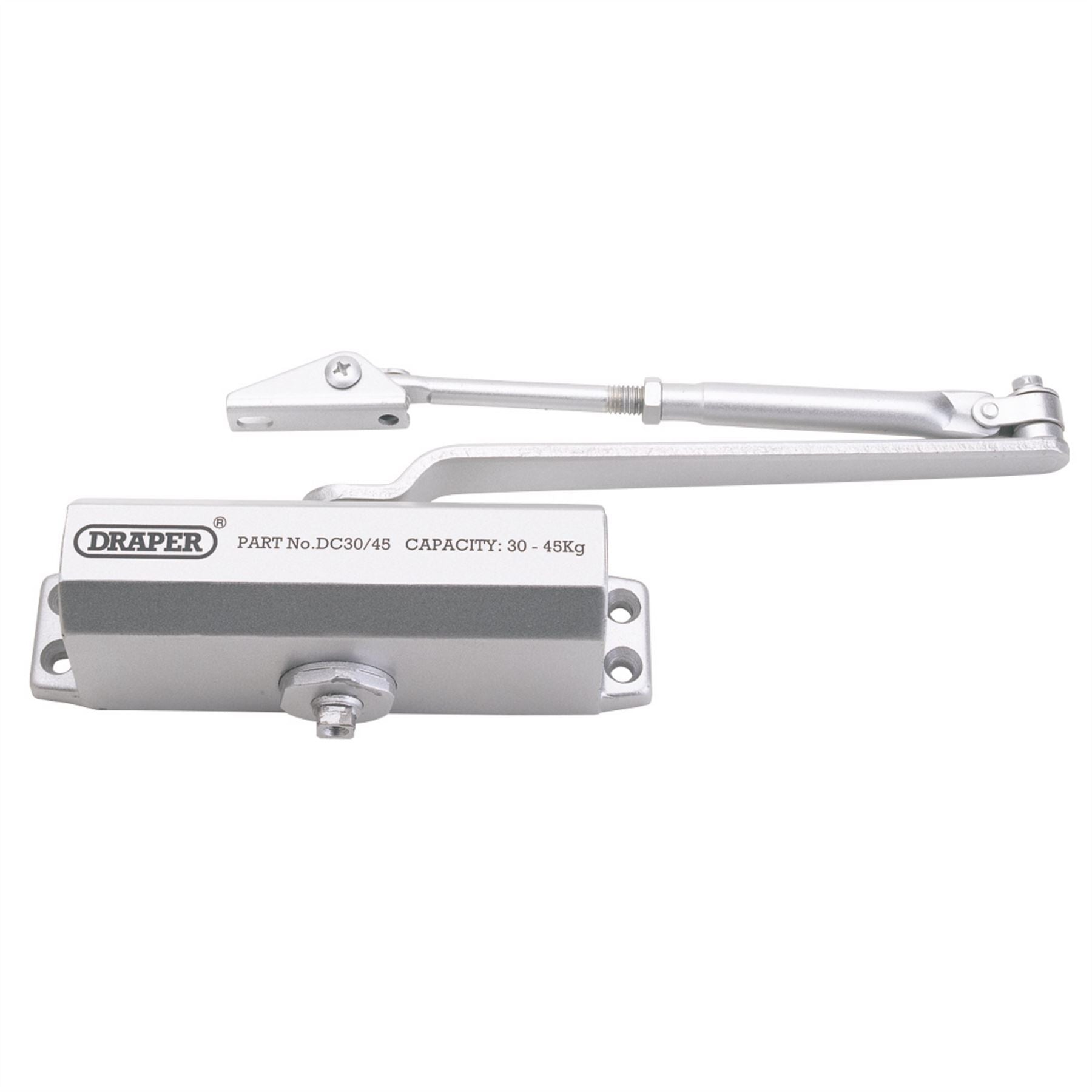 Draper 62893 Adjustable Automatic Door Closer for Doors Between 25kg and 45kg Draper