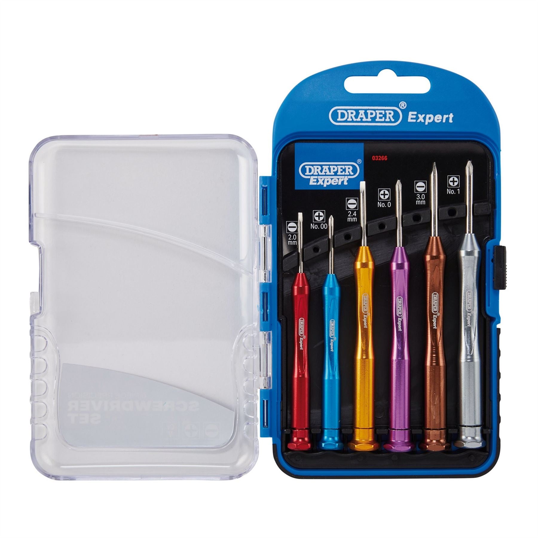 Draper 03266 Expert Precision Screwdriver Set 3 x Plain Slot 3 x Cross Slot 6 Piece Draper