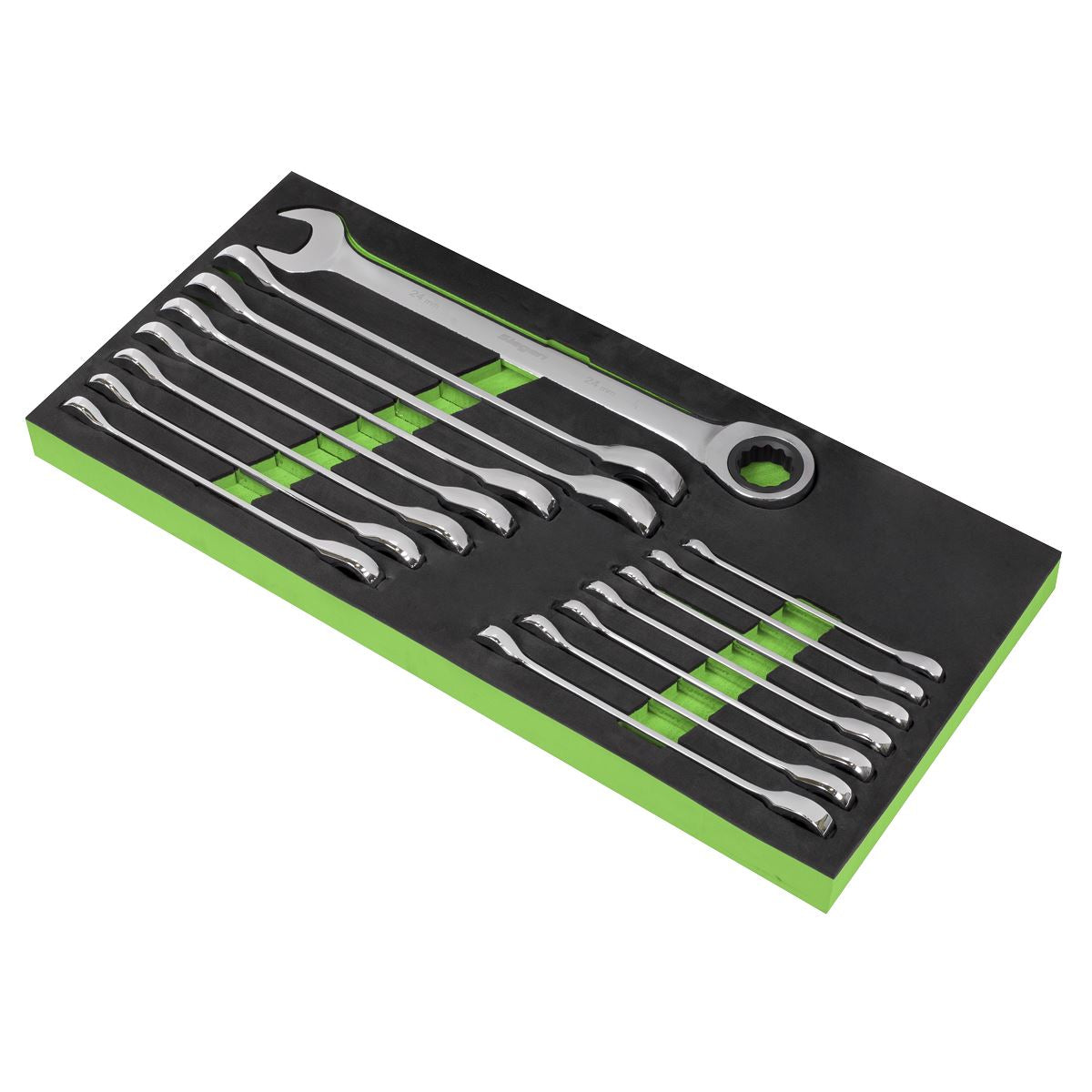 Siegen S01247 Combination Ratchet Spanner Set 15pc Metric Siegen