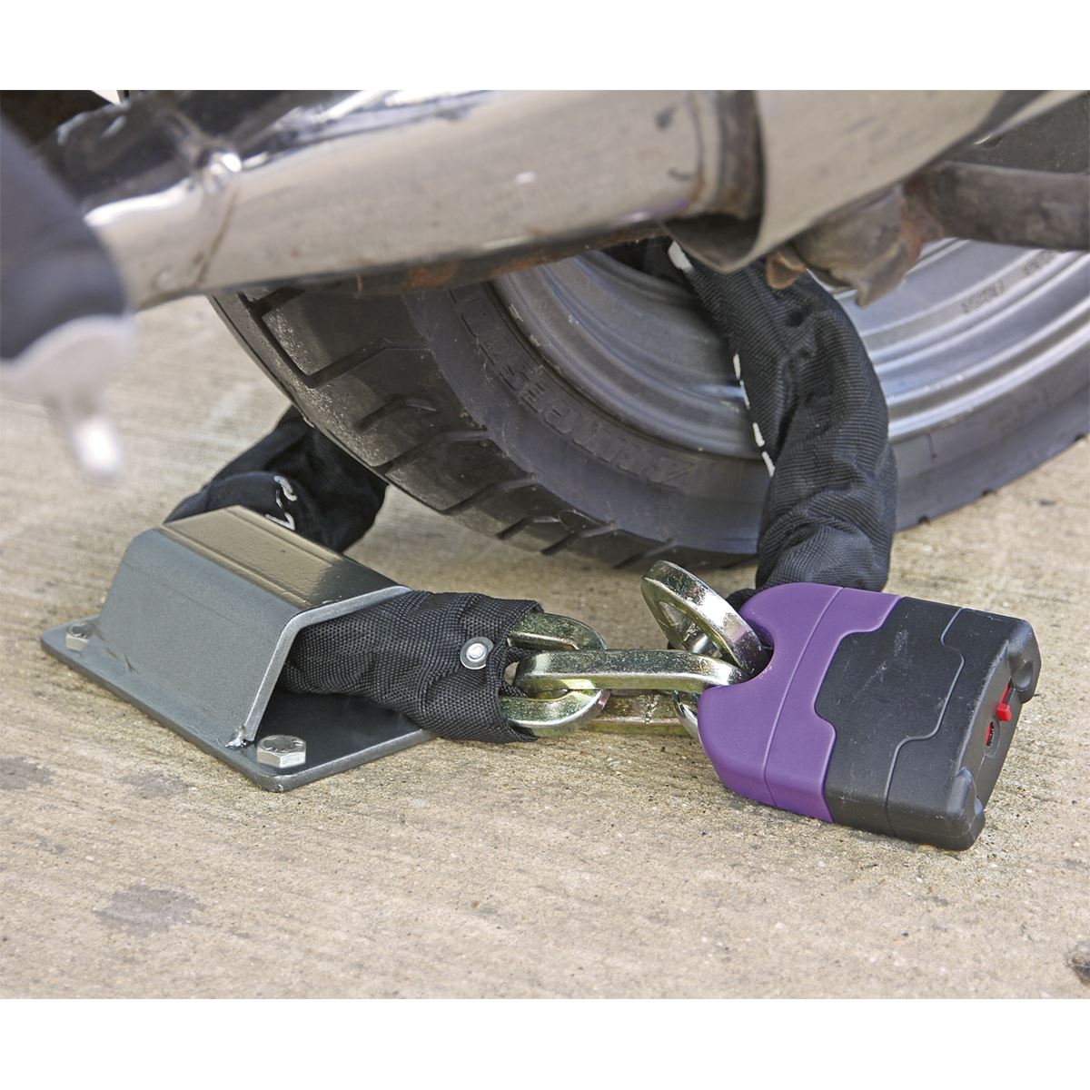 Sealey MCGA01 Motorcycle Ground Anchor with 4 Security Bolts Sealey