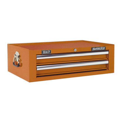 Sealey AP26029TO Mid-Box Tool Chest 2 Drawer with Ball-Bearing Slides - Orange Sealey