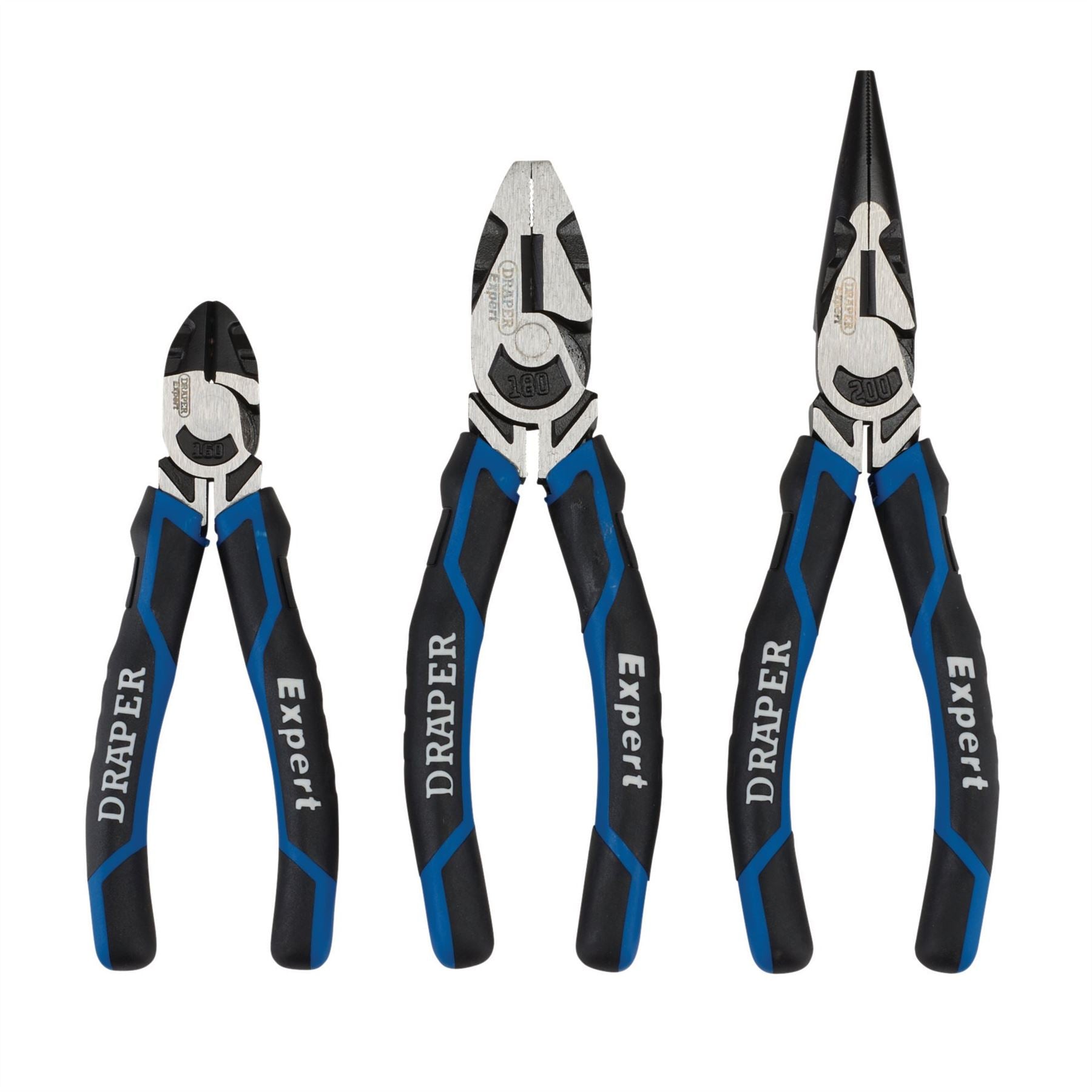 Draper 28033 Expert High Leverage Plier Set Blue 3 Piece Draper