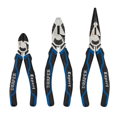 Draper 28033 Expert High Leverage Plier Set Blue 3 Piece Draper