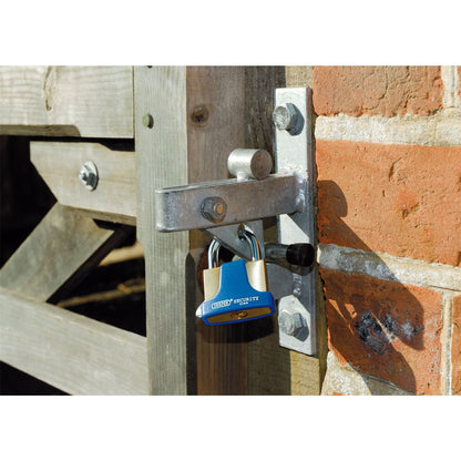 Draper 64165 Solid Brass Padlock and 2 Keys with Hardened Steel Shackle and Bumper 42mm Draper