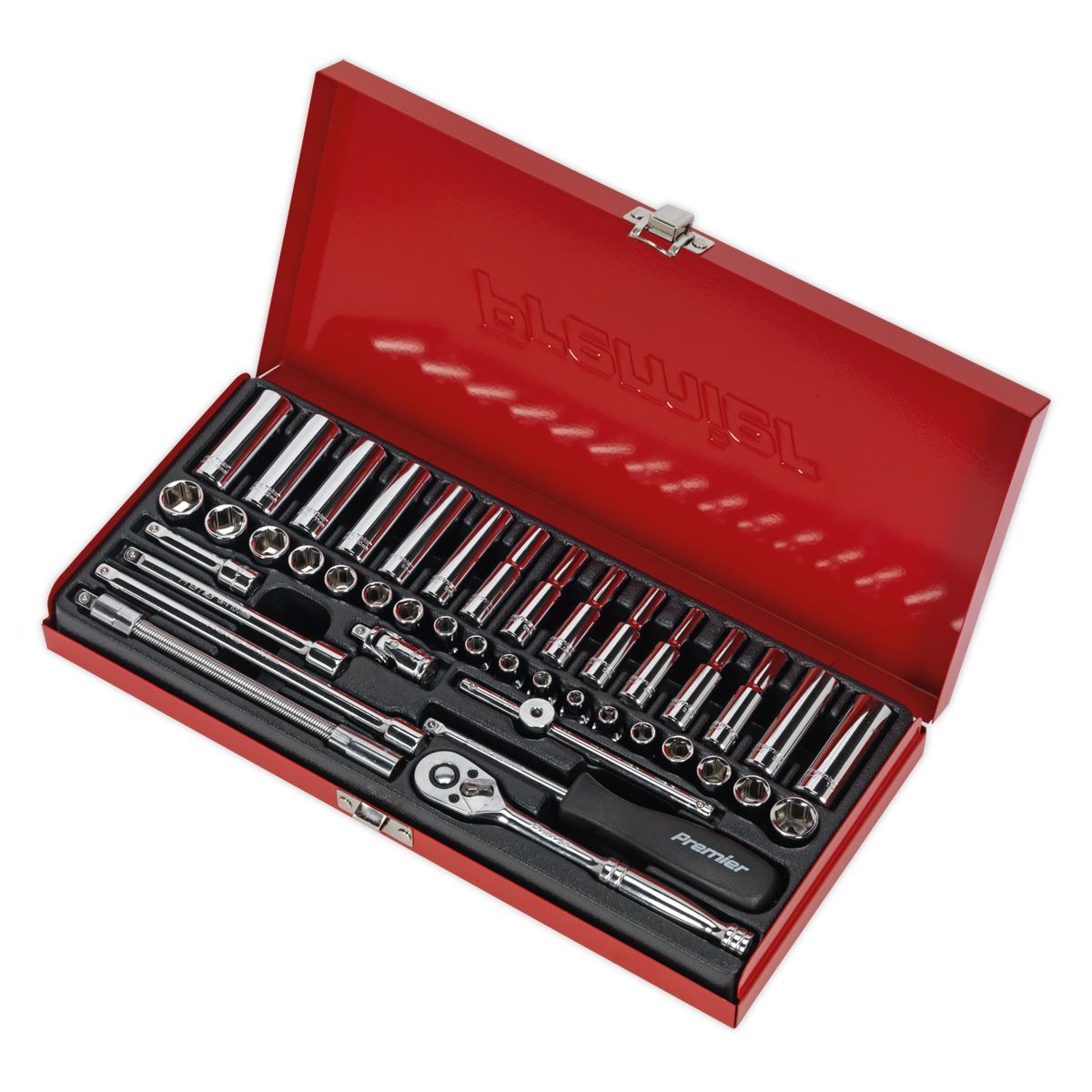 Sealey AK690 Socket Set 41pc 1/4"Sq Drive 6pt WallDrive® - Metric/Imperial Sealey