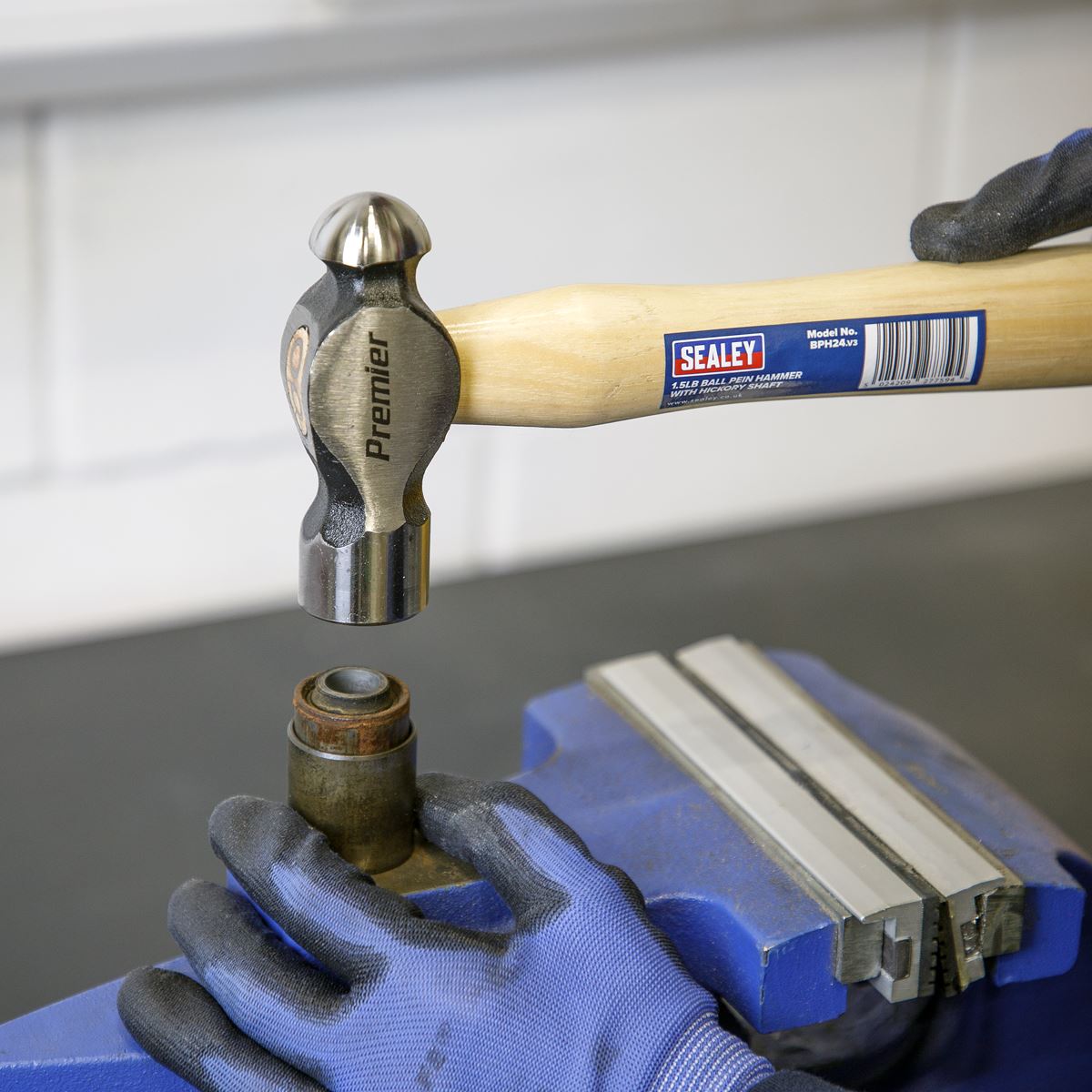 Sealey BPH24 Ball Pein Hammer 1.5lb Hickory Shaft Sealey