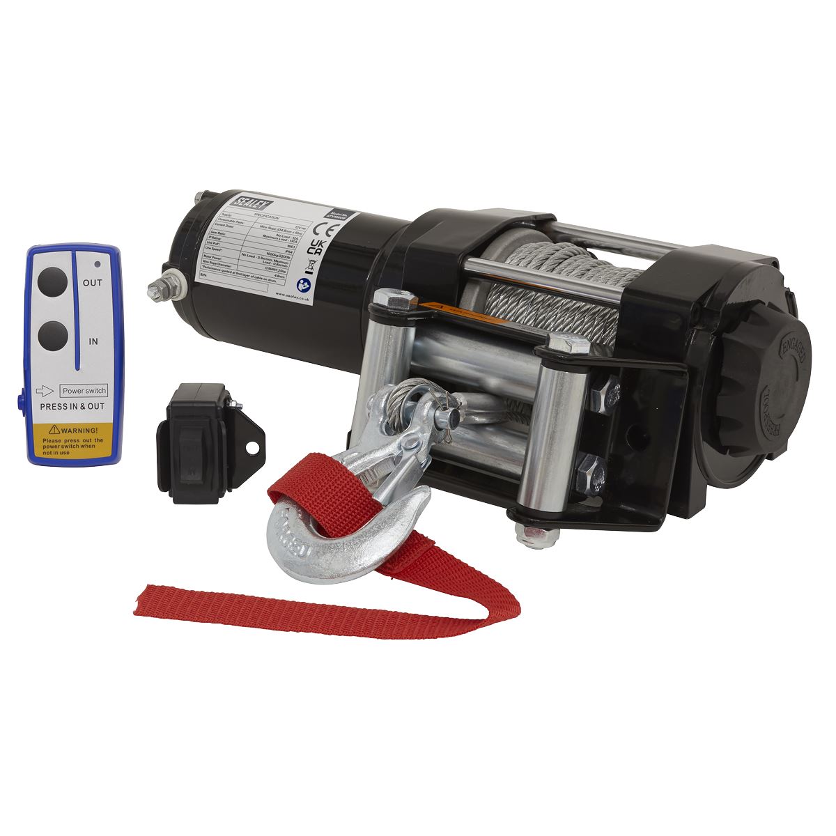Sealey ATV1000W ATV Winch 1000kg Line Pull 12V Sealey
