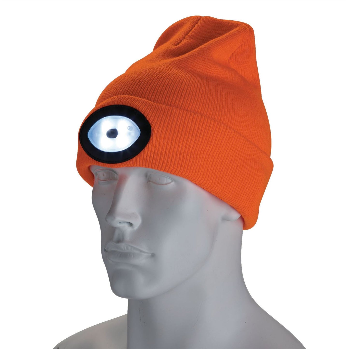 Draper 10015 Beanie Hat with Rechargeable Torch One Size 1W 100 Lumens High-vis Orange Draper