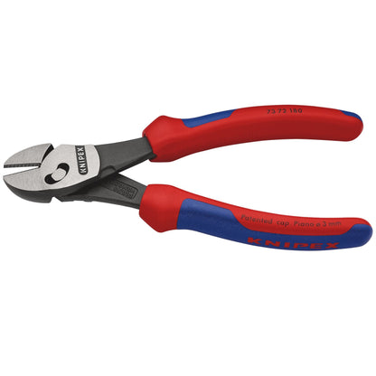 Knipex 24378 73 72 180 TwinForce® High Performance Diagonal Cutters with multi-component grips black atramentized 180mm Knipex