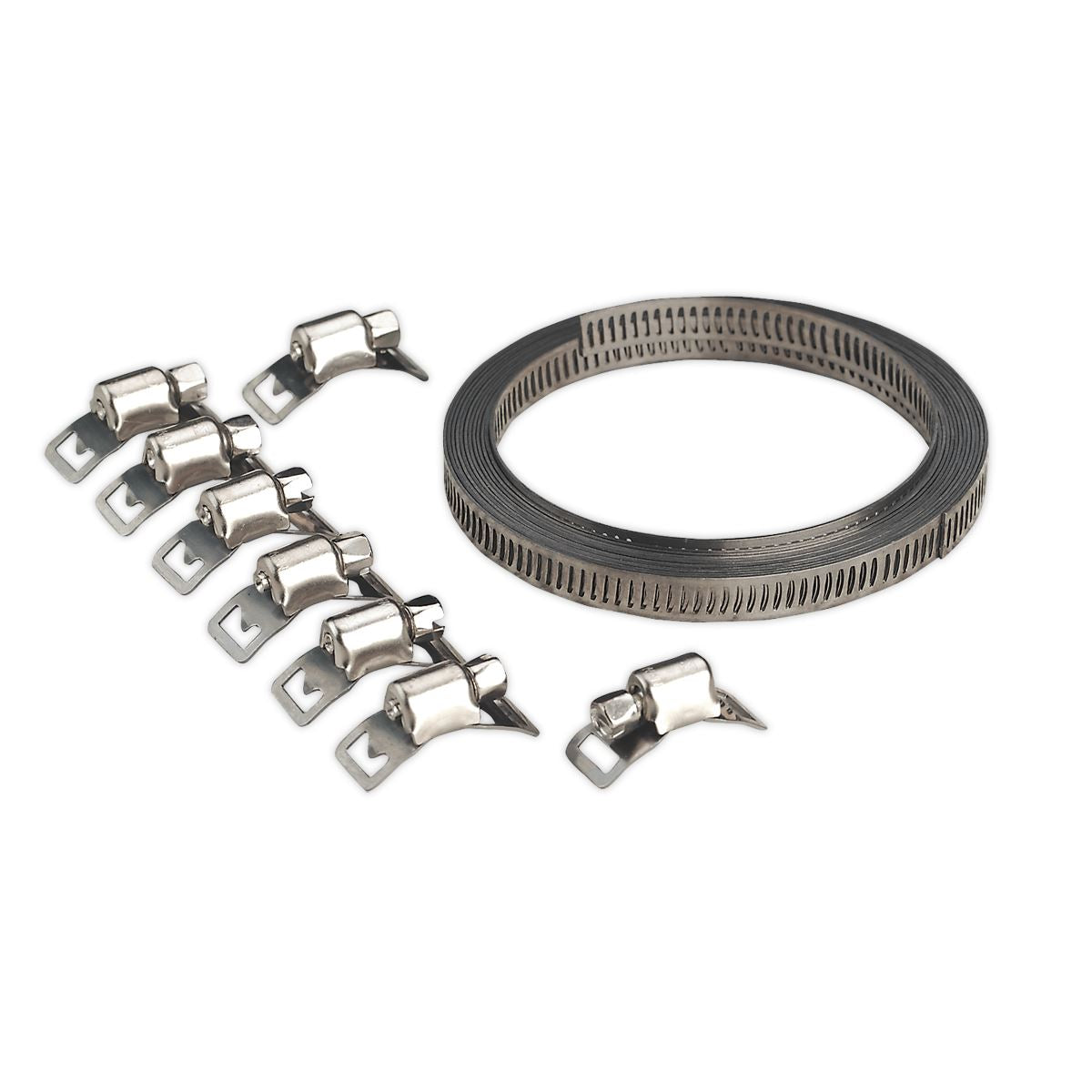 Sealey JC97 Hose Clip Set Self-Build 8mm Band Width Sealey