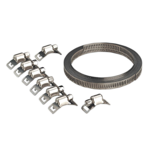Sealey JC97 Hose Clip Set Self-Build 8mm Band Width Sealey