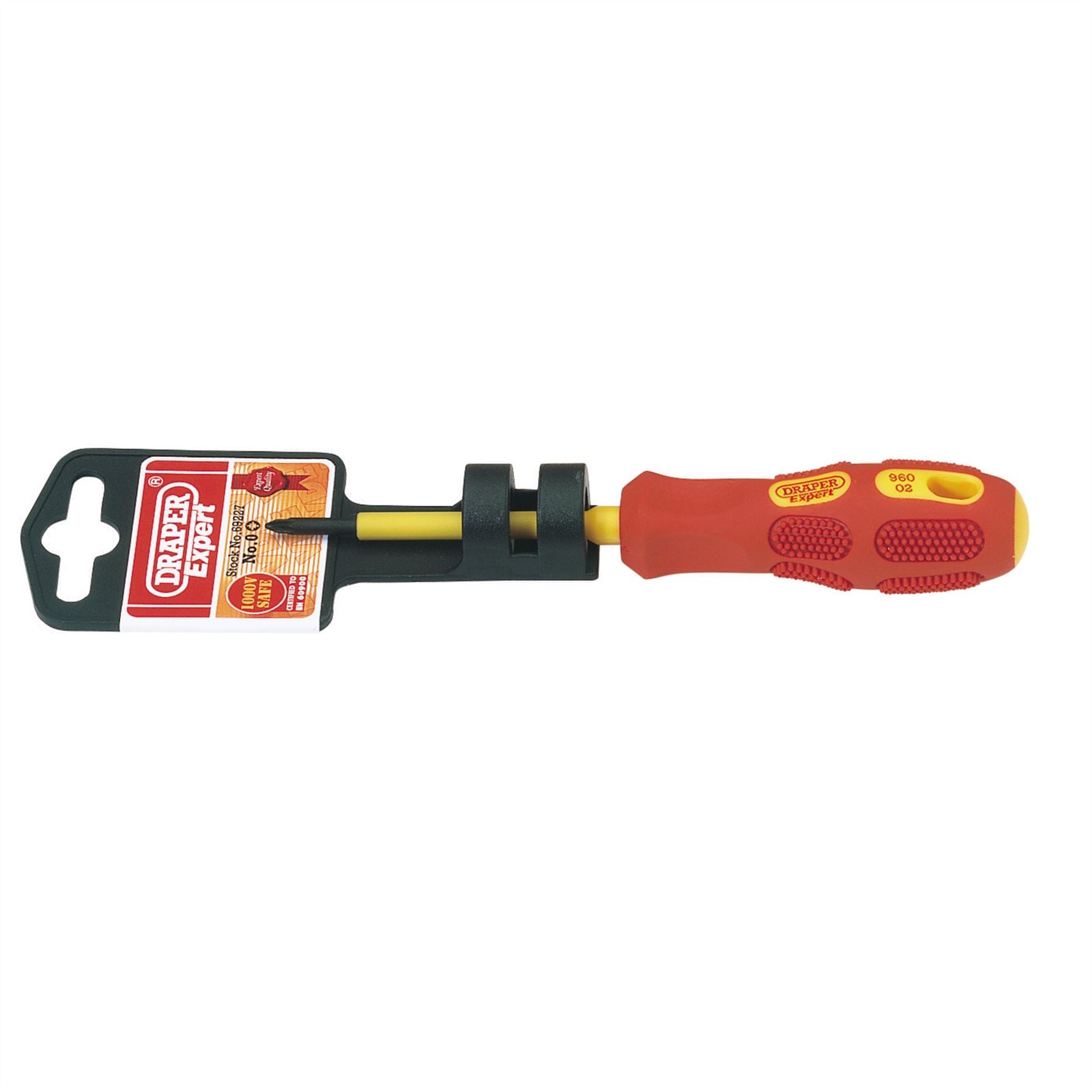 Draper 69227 VDE Approved Fully Insulated PZ TYPE Screwdriver No.0 x 60mm Draper