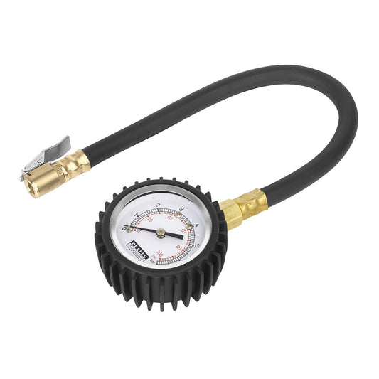 Sealey TST/PG6 Tyre Pressure Gauge with Clip-On Chuck 0-7bar(0-100psi) Sealey