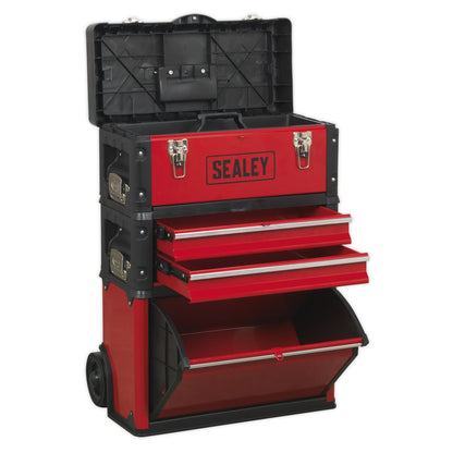 Sealey AP548 Mobile Steel/Composite Toolbox - 3 Compartment Sealey