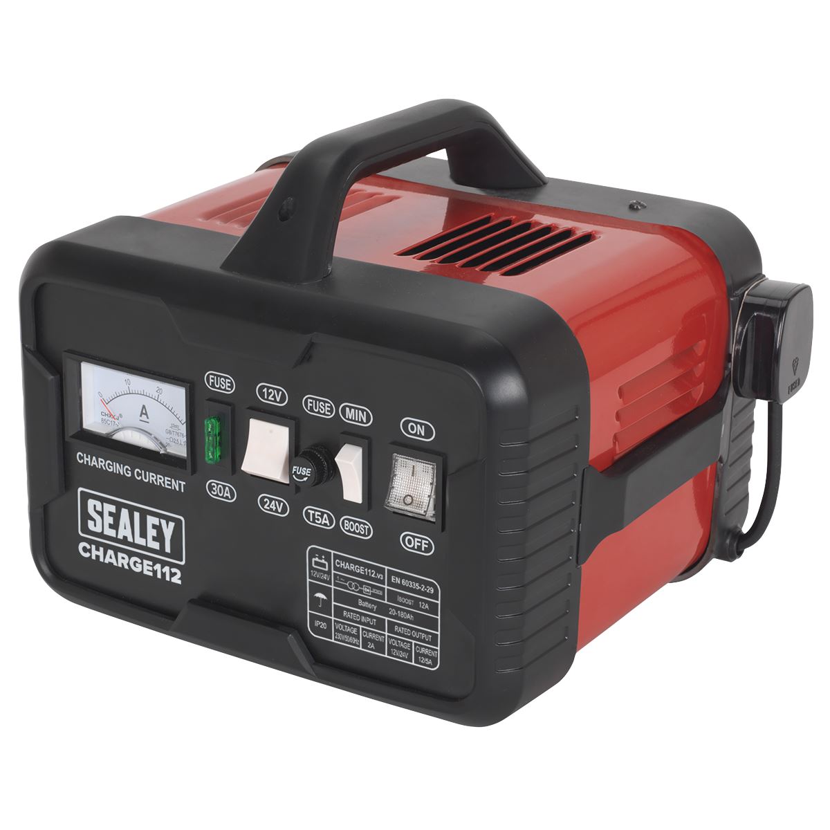 Sealey CHARGE112 Battery Charger 16A 12/24V 230V Sealey