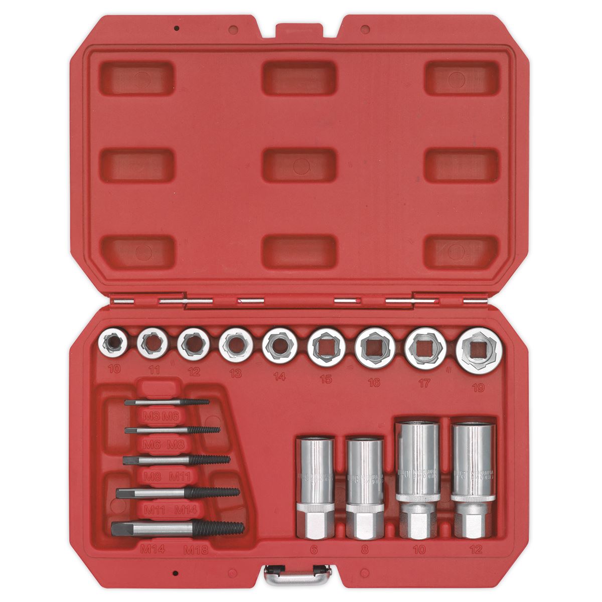 Sealey AK751 Bolt Stud & Screw Extractor Set 18pc Sealey