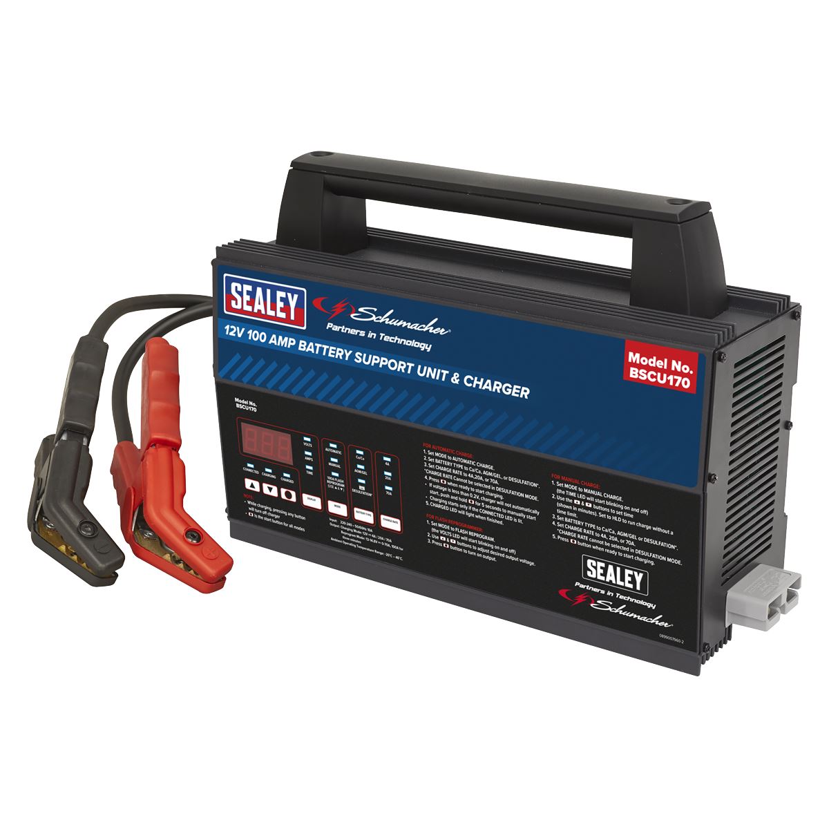 Sealey BSCU170 Battery Support Unit & Charger - 12V 100A Sealey