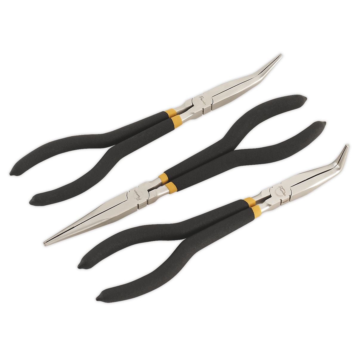 Sealey AK930 Needle Nose Pliers Set 3pc 280mm Ni-Fe Finish Sealey