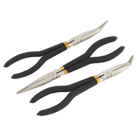 Sealey AK930 Needle Nose Pliers Set 3pc 280mm Ni-Fe Finish Sealey
