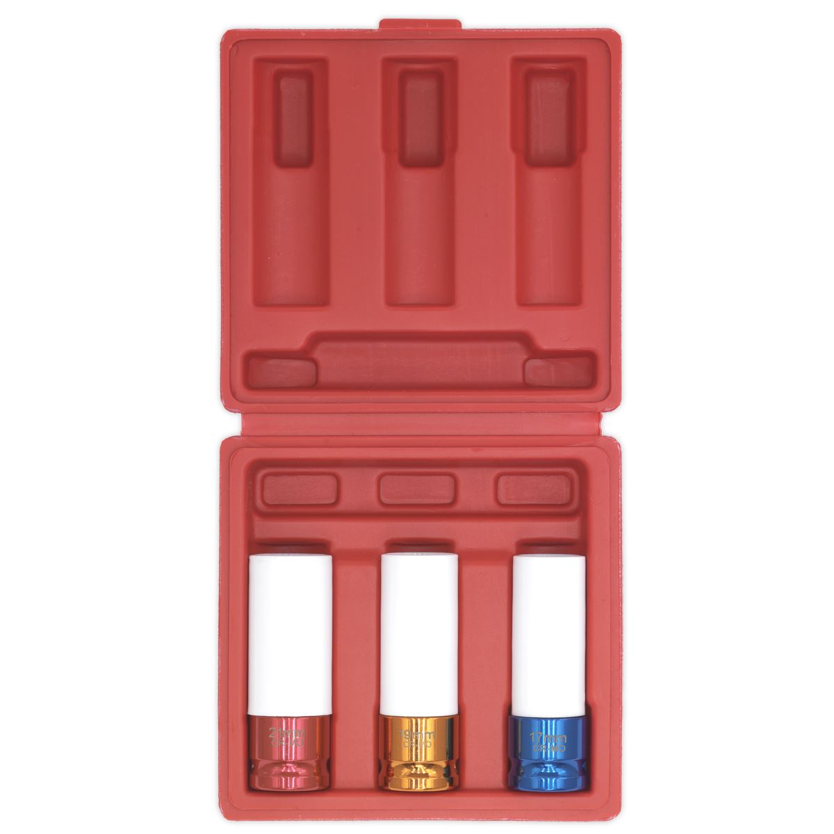 Sealey SX031 Alloy Wheel Impact Socket Set 3pc 1/2"Sq Drive Sealey