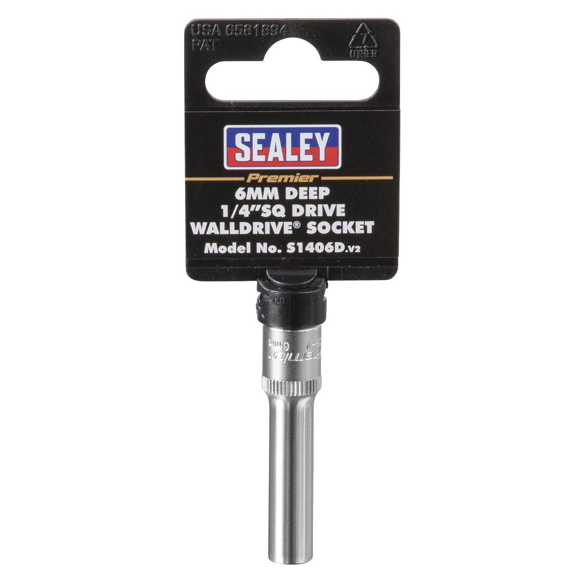 Sealey S1406D WallDrive® Socket 6mm Deep 1/4"Sq Drive Sealey
