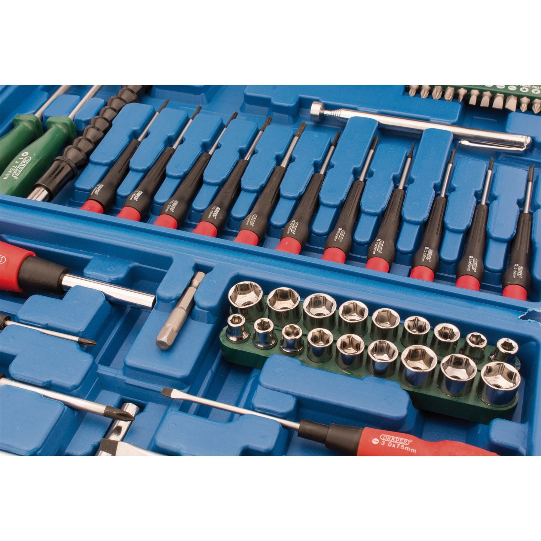 Draper 40850 Screwdriver Socket and Bit Set Blue 70 Piece Draper