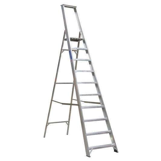 Sealey AXL10 Aluminium Step Ladder 10-Tread Industrial BS EN 131 Sealey