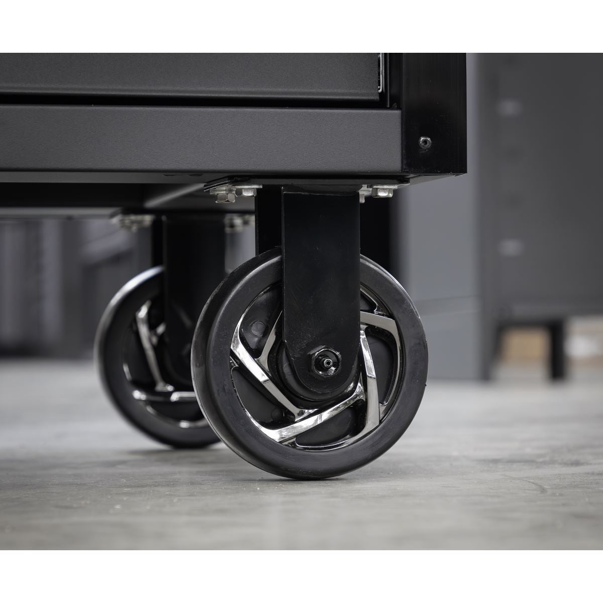 Sealey AP6215BECOMBO2 Superline PRO® Black Edition Mobile Trolley with Wooden Worktop 15 Drawer, Hutch, 2 Drawer Riser & Side Locker 1549mm Sealey