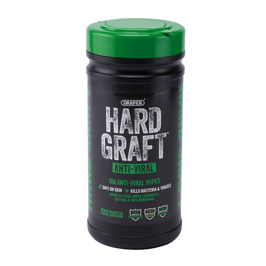 Draper 12437 Hard Graft Anti-Viral Wipes Tub of 100 Draper