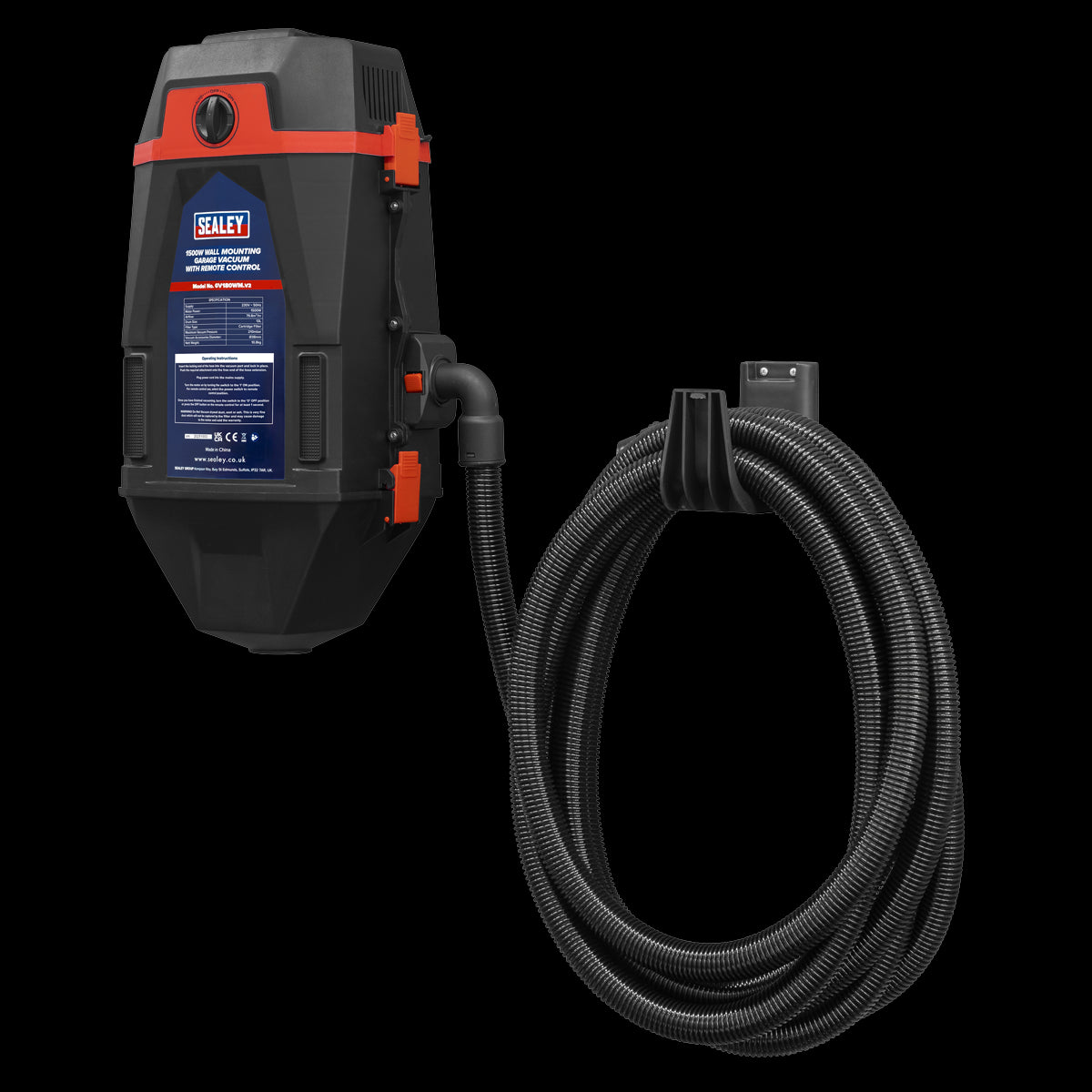 Sealey GV180WM Garage Vacuum 1200W with Remote Control - Wall Mounting Sealey