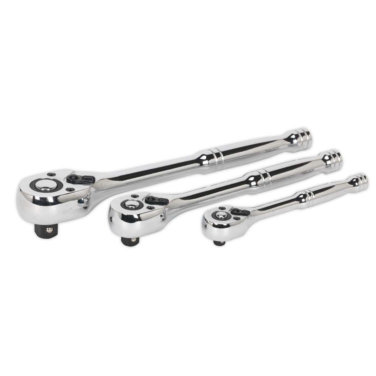 Sealey AK6672 Ratchet Wrench Set 3pc Pear-Head Flip Reverse Sealey