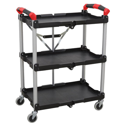 Sealey CX314 Folding Workshop Trolley 3-Level Sealey