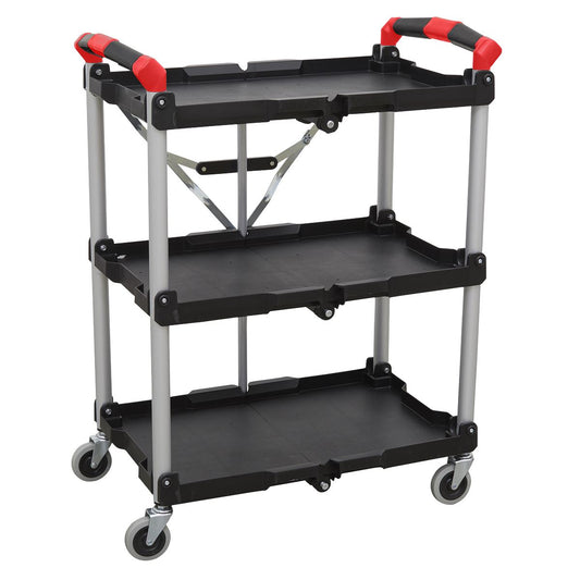 Sealey CX314 Folding Workshop Trolley 3-Level Sealey