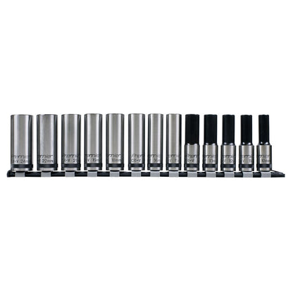 Sealey AK2745B Socket Set 13pc 1/2"Sq Drive Deep Lock-On™ 6pt Metric - Premier Black Sealey