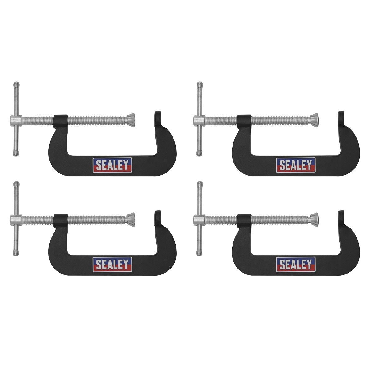 Sealey GCC02 Junior C-Clamp 4pc Set - 76mm x 35mm Sealey