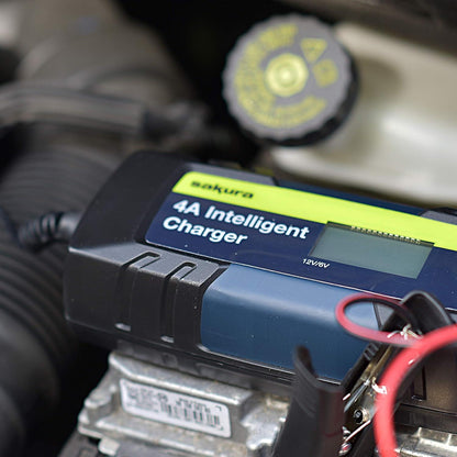 Sakura CE-4000 4.0 Amp Intelligent Battery Charger for 6V and 12V Car Batteries SS5419 Sakura