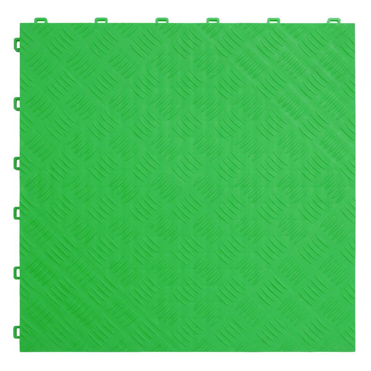 Sealey FT3GR Polypropylene Floor Tile - Green Treadplate 400 x 400mm - Pack of 9 Sealey